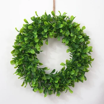 

Artificial Green Plant Garland Simulation Green Plant Garland Home Office Decoration Eucalyptus Leaf Wreath 42cm Home Decor