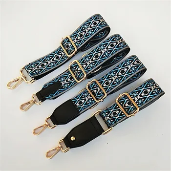 

3.8cm nylon blue jacquard weave bag replace Shoulder strap woman cross-body bag strap belt Handle accessories