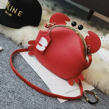 

2020 New Women's Bag Cool Cute Ear Clip Bag Fashion Messenger Bag Crab Portable Small Bag