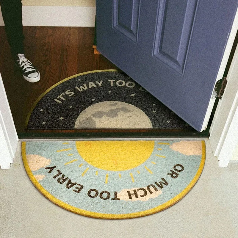 

Half-round Door Mats Outdoor Antiwear PVC Waterproof Ant-Slip Bathroom Rugs and Carpets Rainbow Printed Hallway Entrance Doormat