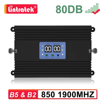 

Lintratek 80db Amplifier 850 1900 2G 3G Dual Band Mobile Signal Repeater 3G umts B2 B5 CDMA 850mhz PCS 1900mhz Booster MGC AGC 5