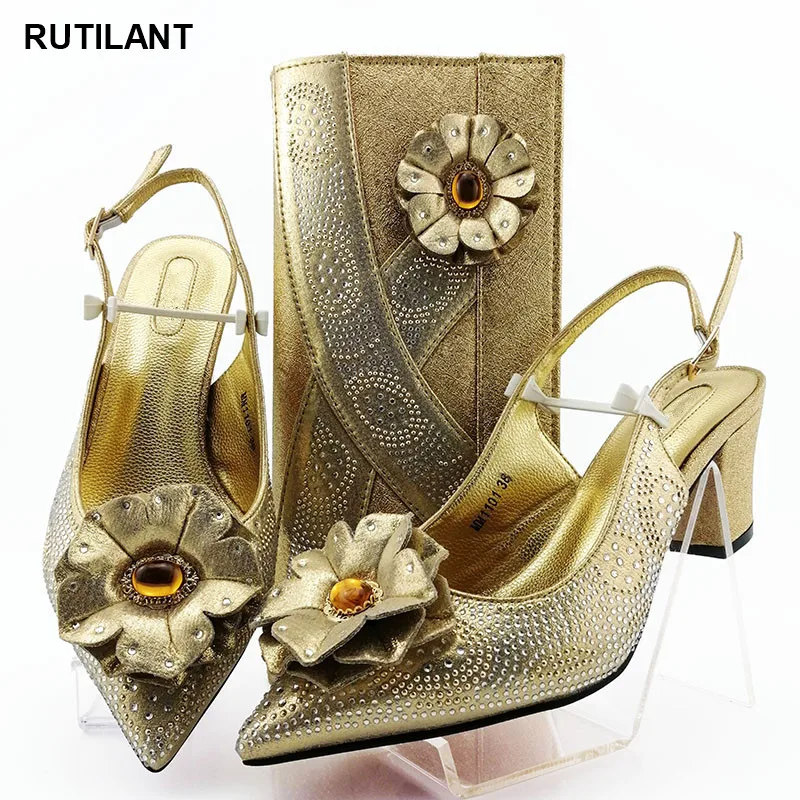 Arrival Shoes and Bag Set African Sets 2020 Italian Leather Women's Summer High Heeled for Women | Обувь