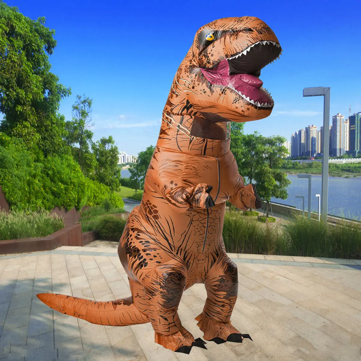 Inflatable Dinosaur Mascot Costume Jumpsuit Blowup Dress Advertising Promotion Party New Carnival Halloween Xmas Easter Adults