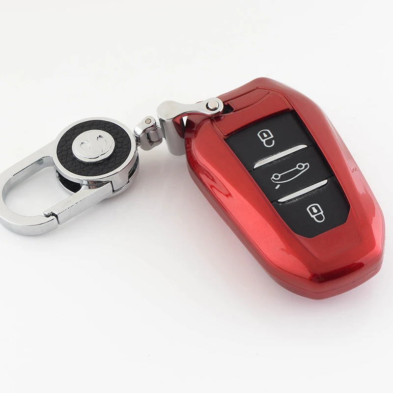 

Key case for car For Citroen C4 Cactus C5 C3 C4L Peugeot 508, 2008, 3008, 408 paint key cover keychain keyring new car interior