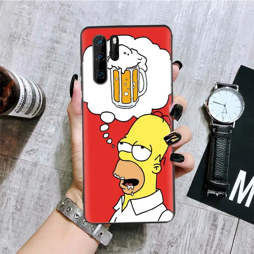 Забавный Homer J. Simpson черный чехол для телефона huawei mate 30 20 10 P30 P20 P10 Pro Lite P Smart Z роскошный Coque Shell