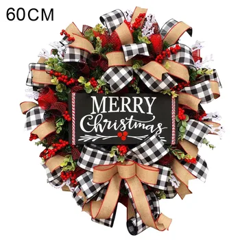 

Big Christmas Buffalo Check Wreath Christmas Holiday Festival Window Wall Wreath LBShipping