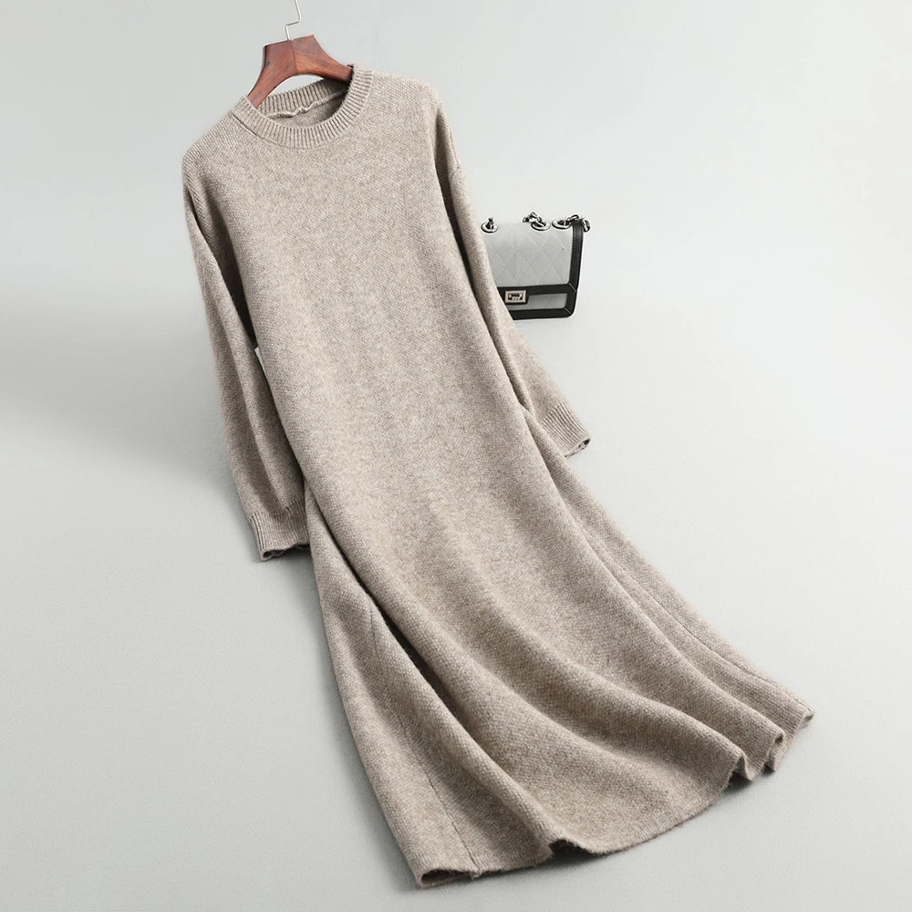 2019 Knitted Autumn Women Sweater Dress Loose Style O-Neck Long Sleeve Women Pullovers Long Dress Women Sweater Dress Pull Femme 2019 Knitted Autumn Women Sweater Dress Loose Style O-Neck Long Sleeve Women Pullovers Long Dress Women Sweater Dress Pull Femme