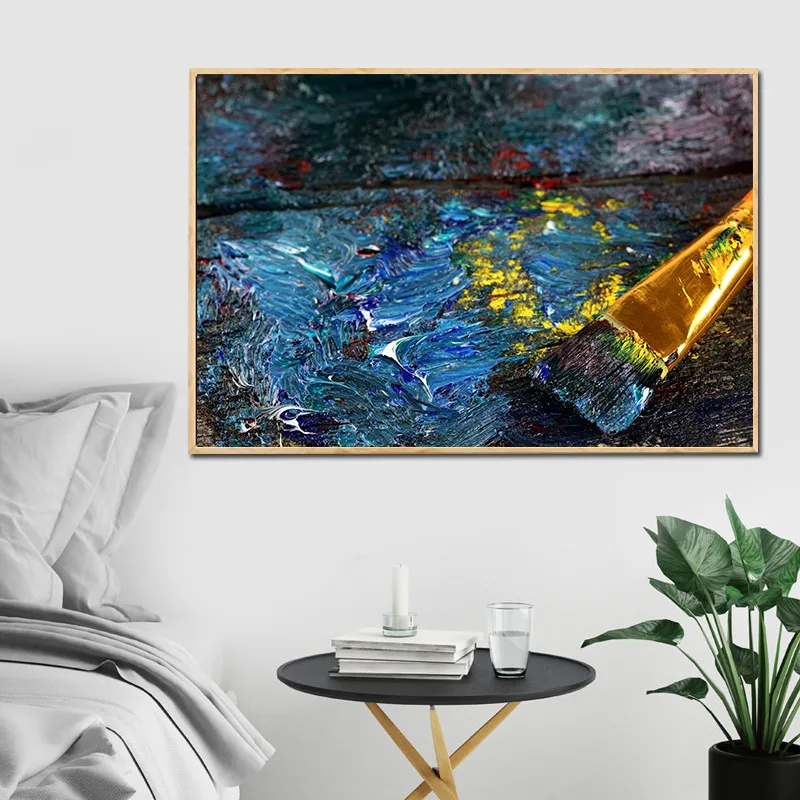 

Salon Wall Poster Prints Abstract Painting Brush Oil Dark Scenery Canvas Pictures for Living Room Wall Decor Cuadros Decoration