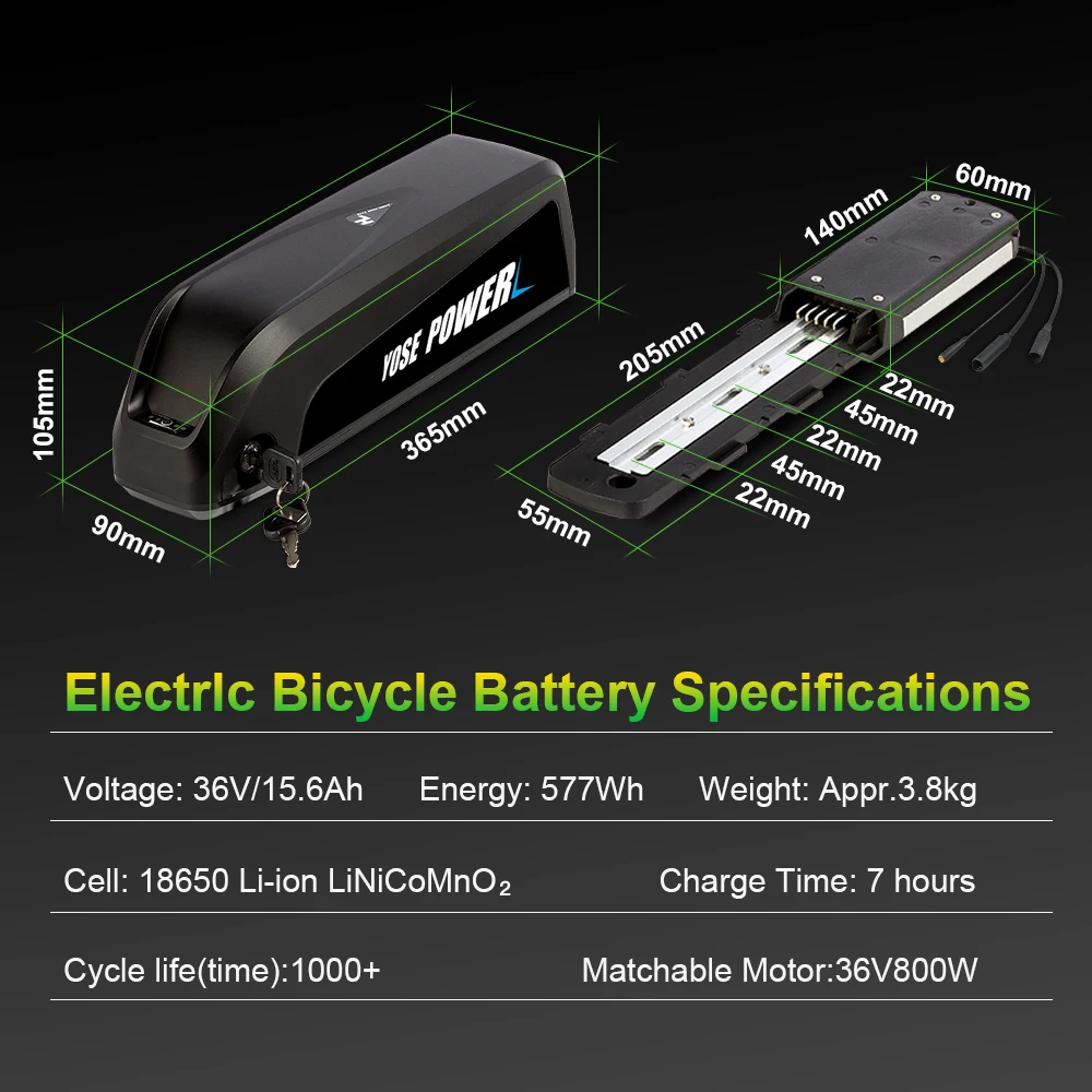 YOSE POWER Ebike Conversion Kit 36 V 250 W 28 Inch Rear, 40 OFF