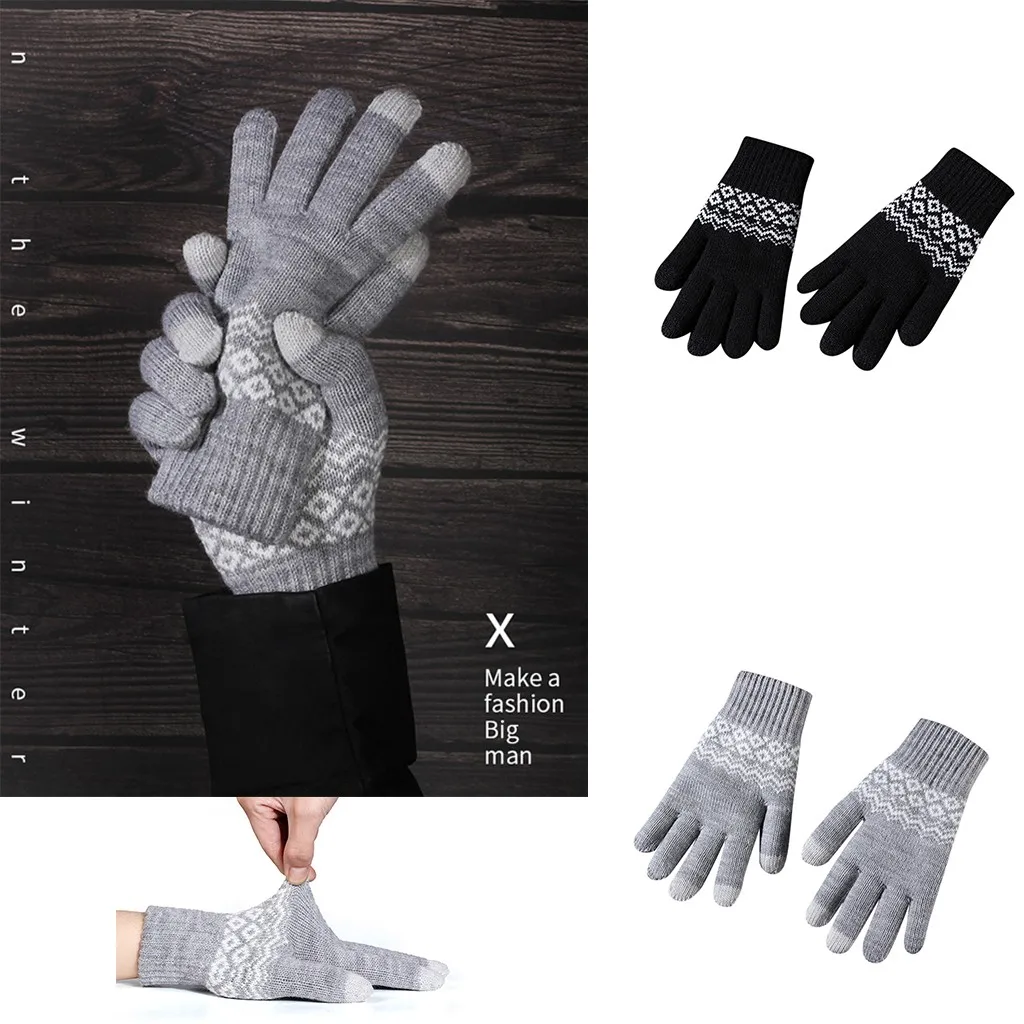 Перчатки унисекс Guantes женские мужские зимние трикотажные перчатки сохраняющие Тепло плюс бархатные теплые уличные перчатки для вождения перчатки с сенсорным экраном