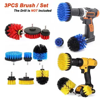 

3pcs Power Scrubber Brush Set For Car Wheel Bathroom Drill Brushes Cordless Attachment Kit Toilet Electric Cleaning Brush Tools