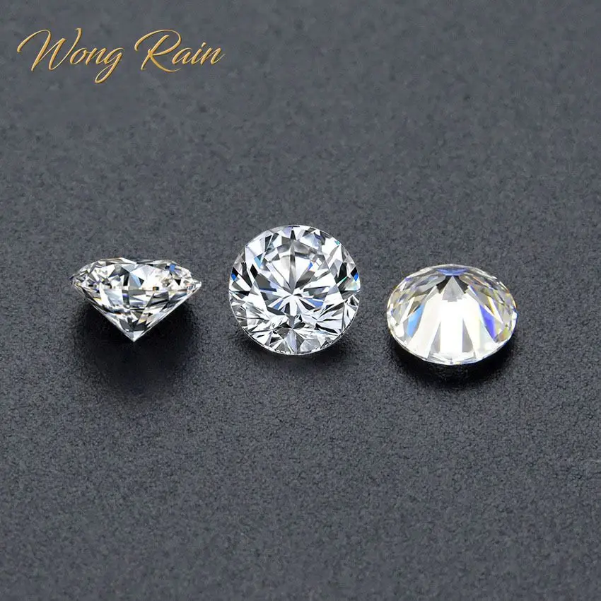 Wong Rain 1 CT Top Quality Round Cut Moissanite Loose Gemstone DIY Stones Decoration Fine Jewelry Wholesale Lots Bulk GTC | Украшения и