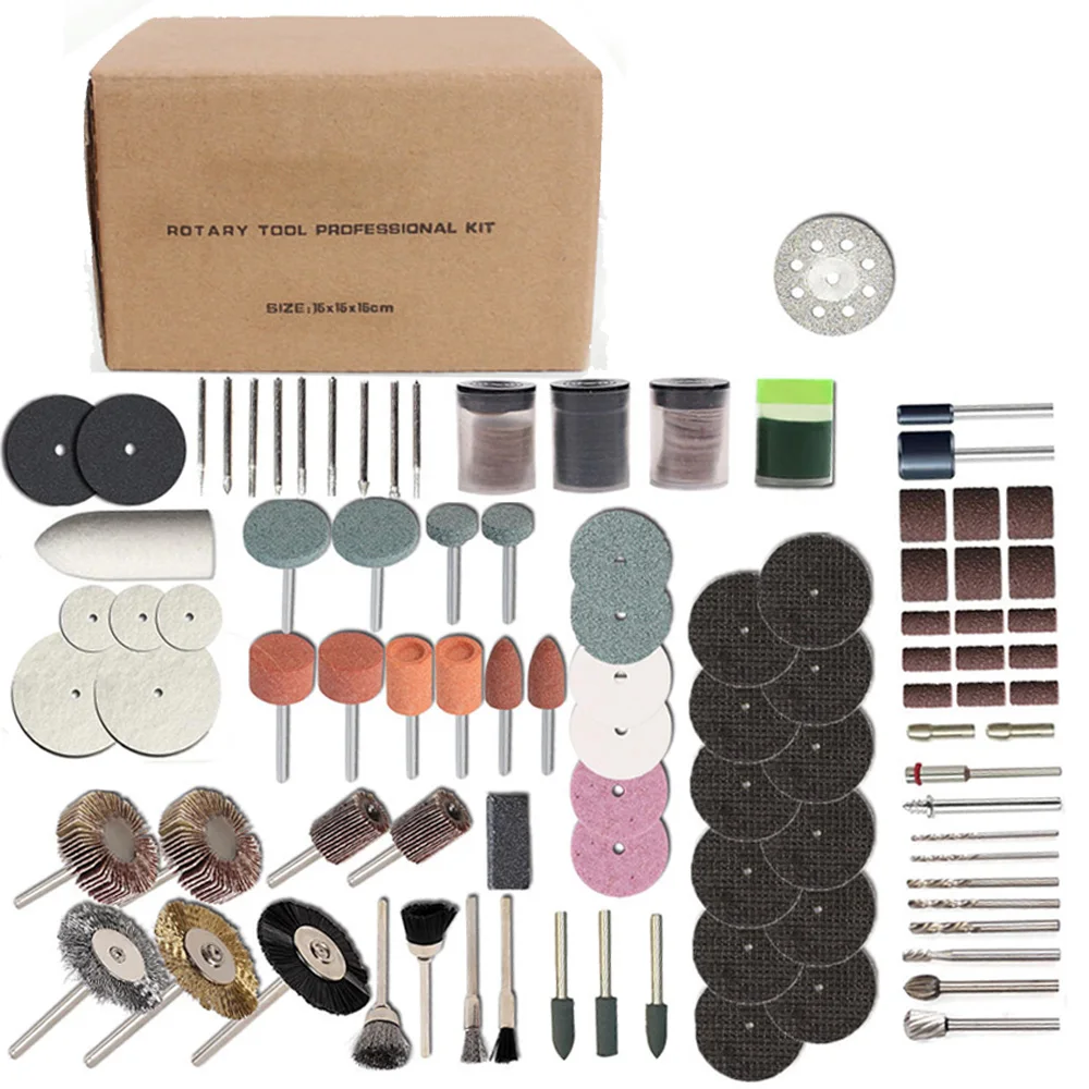 248x Electric Grinding Rotary Tool Polishing Sanding Milling Craft Bit Set