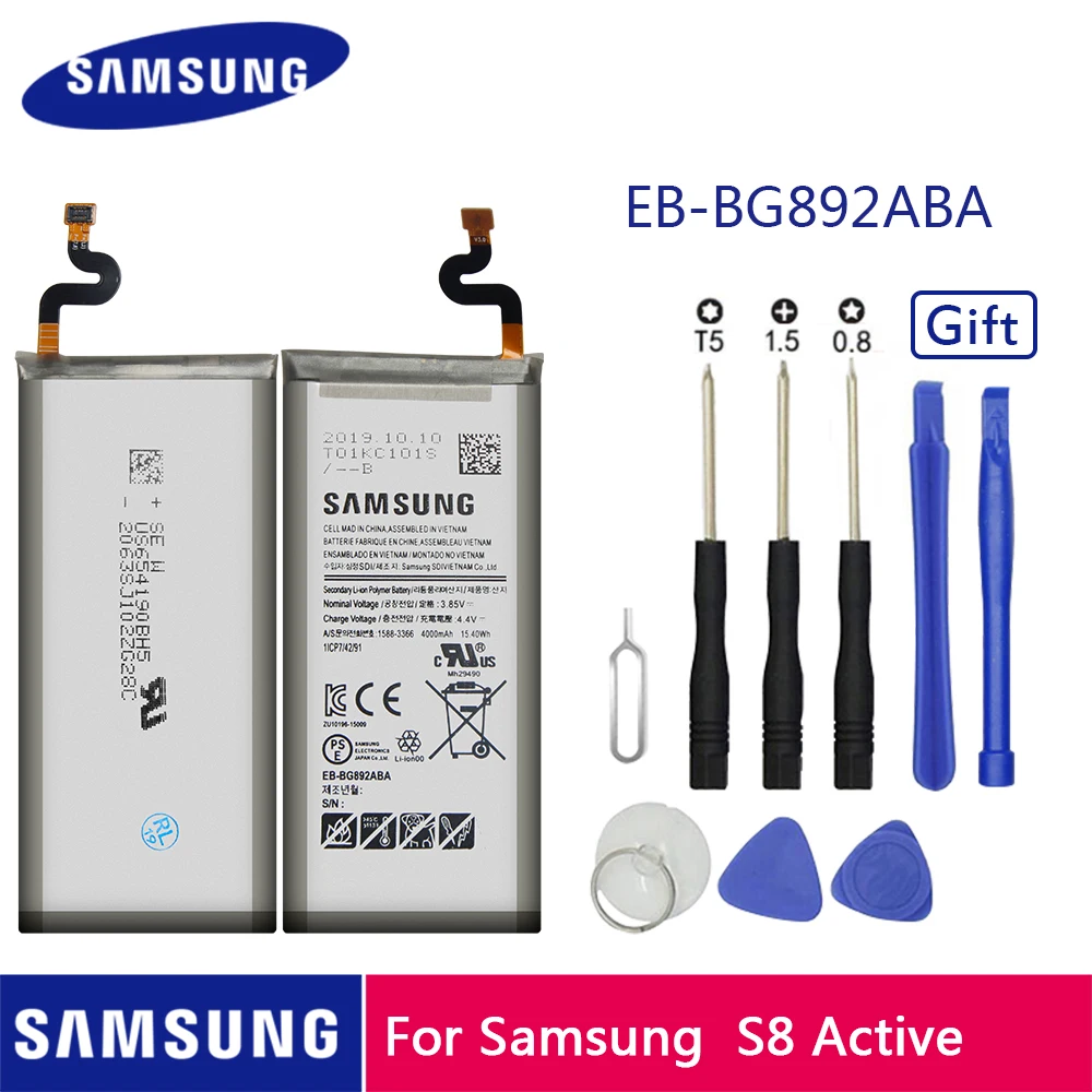 Оригинальный аккумулятор Samsung 4000 мАч сменные батареи для Galaxy S8 Active с