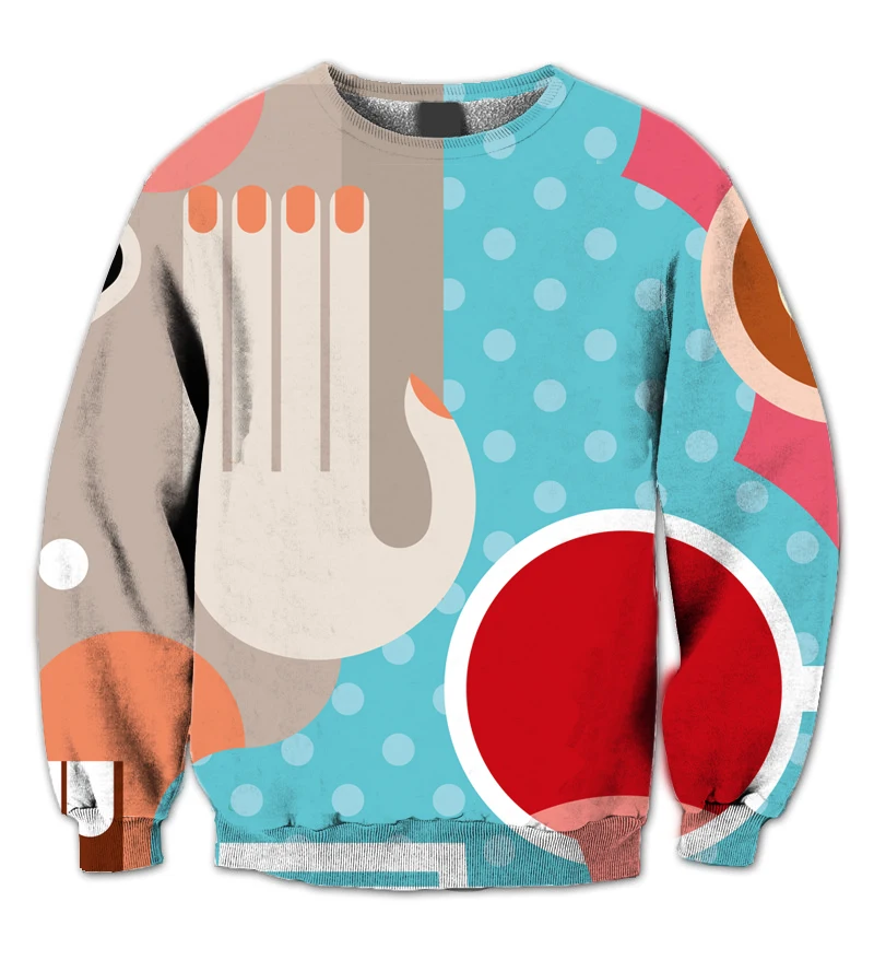 

REAL American US SIZE Abstract Picasso 3D Sublimation Print Plus size Crew neck Sweatshirt Big sizes 3XL 4xl 5xl 6xl