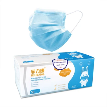 

Disposable Medical Mask Children Blue Surgical Face Mask Mouth Anti Dust Fog Mask Boy Girl Kids 3-Layer Ply Filter Non Woven