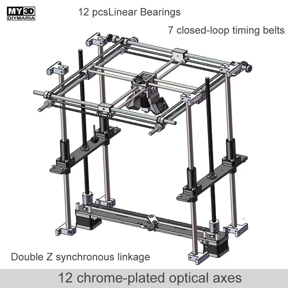 3D принтер новый стиль двойной XYZ крест структура полностью металлическая мягкий