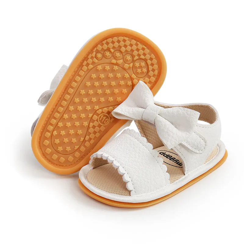 Fashion Newborn Infant Baby Girls Princess Shoes Bowknot Toddler Kids Girls Summer Casual Sandals PU Non-slip Shoes 0-18M