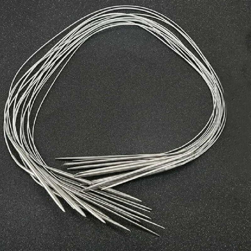 

11pcs 80/81cm Stainless Steel Knitting Tool Set Ring Needle Sweater Needle Crochet Weaving Pins Knitting Hook