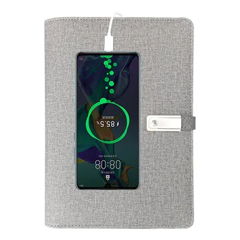 

A5 New 8000MAh 64G Cable charging Notebook Multi Functional Mobile Power Business Diary Planner Note Book Binder Spiral