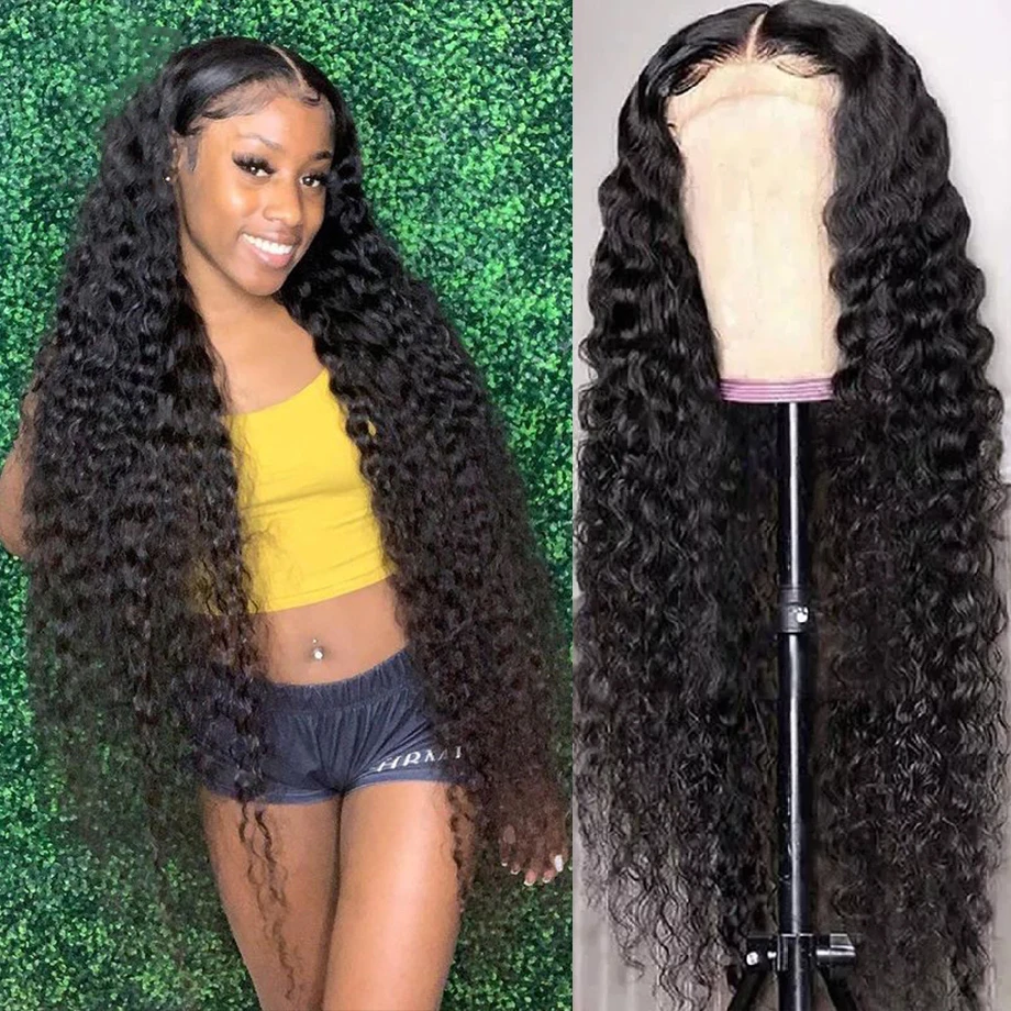 13x6 HD Water Wave Lace Frontal Wig 180% Remy Indian Hair 30 32 Inch Curly Lace Front Human Hair Wigs 4x4 5x5 6x6 Closure Wig