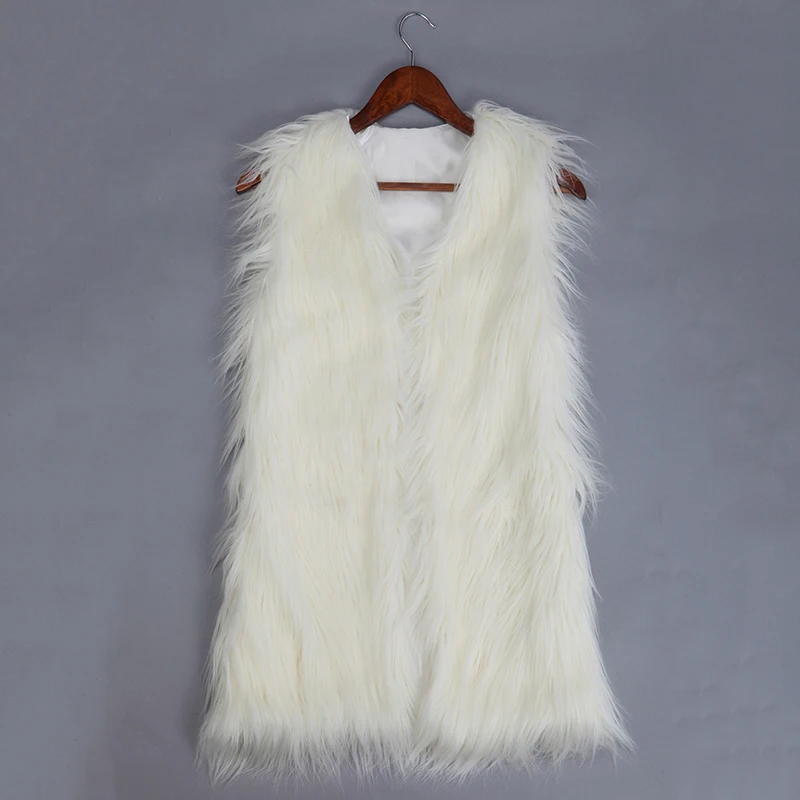 Gplus зимнее женское пальто из искусственного меха, жилет, куртка размера плюс с v-образным вырезом, роскошный жилет из искусственного лисьего меха Kamizelka Futerko Fourrure Femme