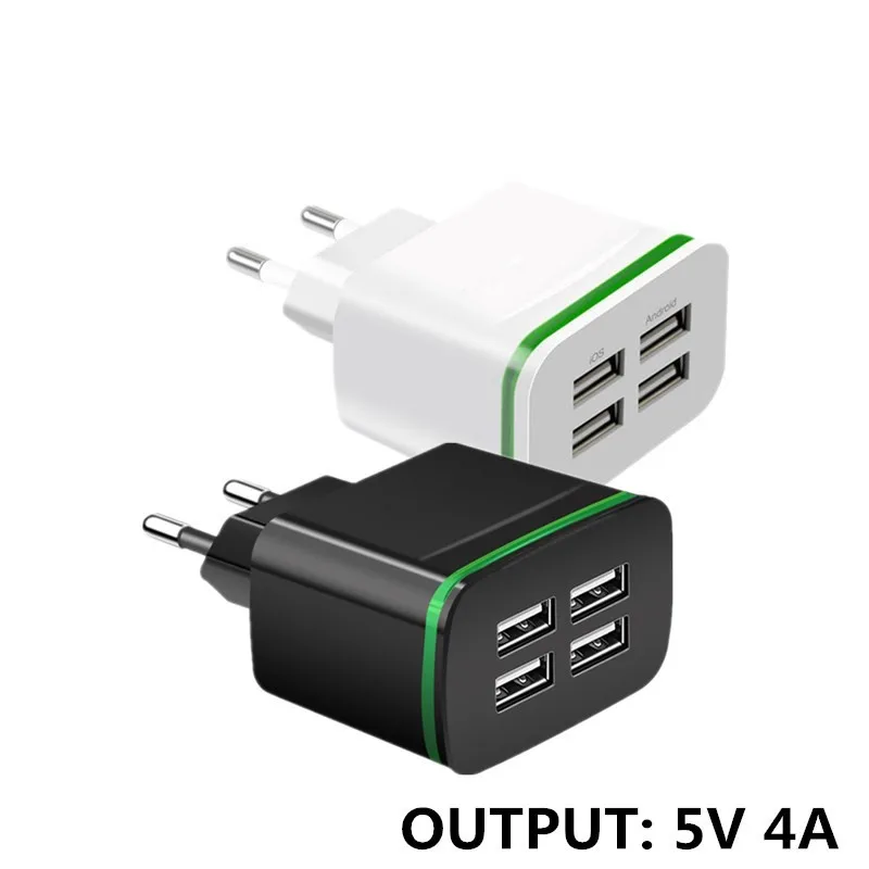 Хорошее 5 в 4 а универсальное 4 порта USB зарядное устройство с европейской вилкой для samsung iPhone iPad Xiaomi huawei планшетов дорожное настенное зарядное устройство адаптер питания