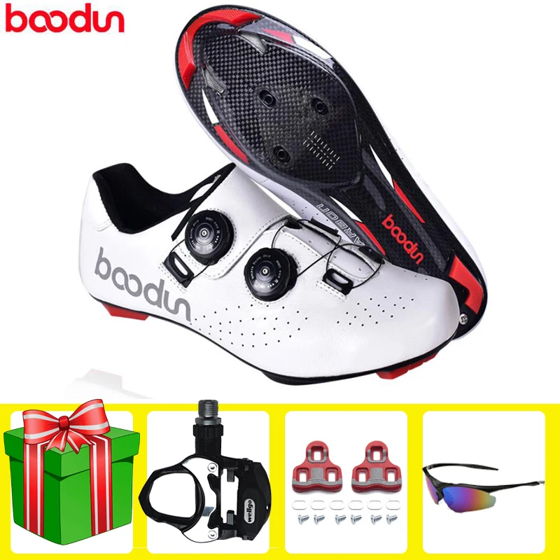 

BOODUN road cycling shoes Sapatilha Ciclismo professional racing bike bicycle sneakers ultralight breathable self-locking shoes