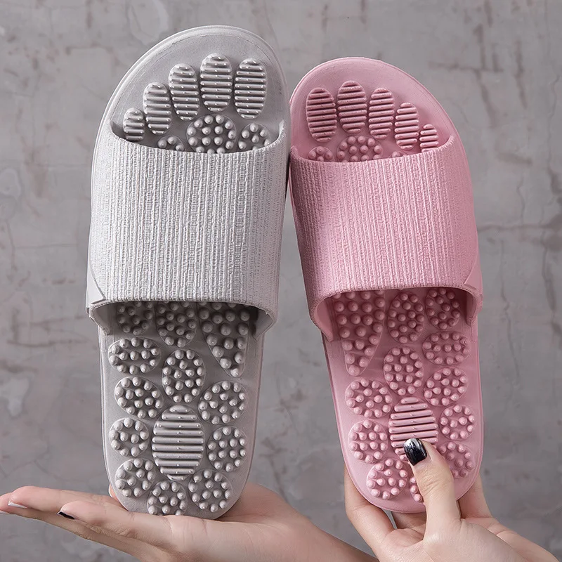 

Men Woman Foot Massage Cool Slipper Household Lovers Home Furnishing Indoor Shower Room Non-slip Soft Bottom Summer Slipper
