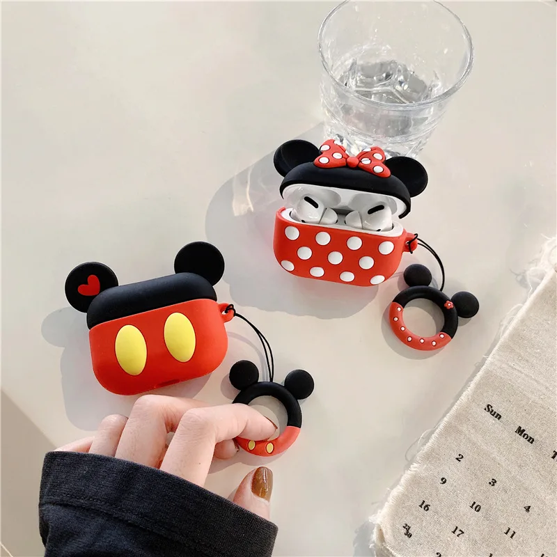 

Mickey Minnie Case for Airpods Pro Cute Accessories Bluetooth Earphone Protective Cover for Air Pod 3 Silicone Cartoon with Ring