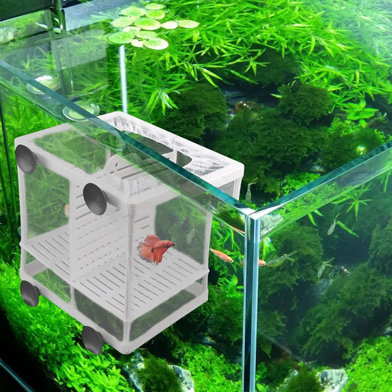 1 Pc Aquarium Fish Breeding Breeder Box Baby Fish Hatchery Isolation Net Tank Incubator Box Hanging Aquarium Accessories