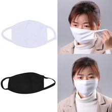 10Pcs 2/3-Ply Black White Cotton Mouth Mask Washable Reusable Elastic Anti Dust Pollution Casual Earloops Mouth-Muffle
