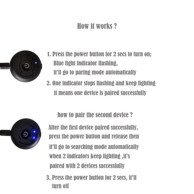 Bluetooth 4,0 беспроводной аудио передатчик многоточечный H-366T Поддержка двух Bluetooth наушников или динамика одновременно для ТВ ПК