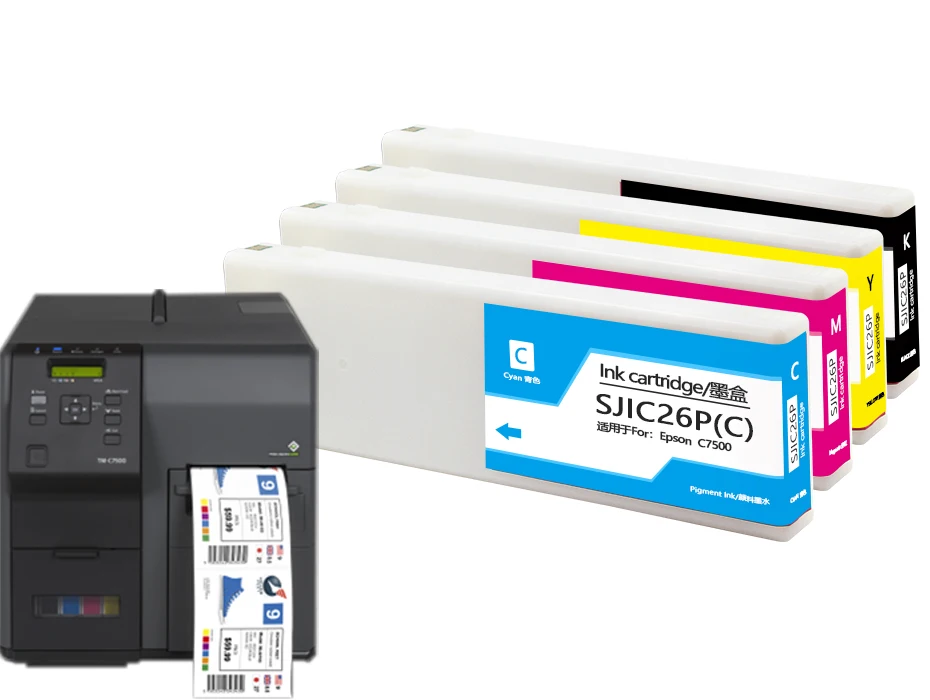 Cartucho de tinta Compatible con SJIC26P Epson TM C7500, para impresora de etiquetas  Epson Colorworks C7500, con 300ml de tinta pigmentada|Cartuchos de tinta| -  AliExpress