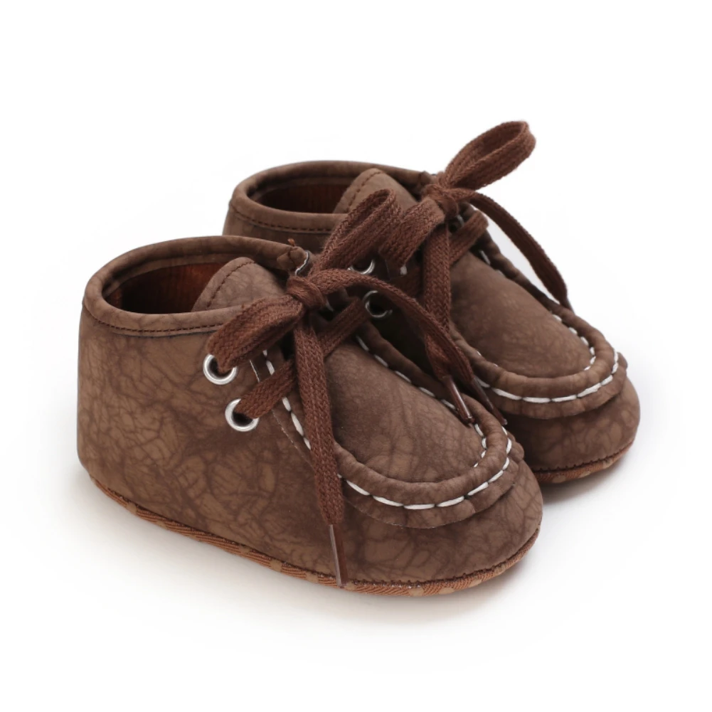 Baywell Leather Rubber Sole Shoes For Newborn Baby Non-Slip Flat Shoes Comfortable Casual Spring And Autumn Walking 0-18M