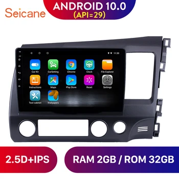 

Seicane 10.1" Car GPS Navi Android 10.0 for 2006-2011 HONDA CIVIC Right Hand Drive Multimedia Player Radio Support RDS DVR OBD