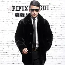 Осенняя кожаная куртка из искусственного меха норки, Мужская зимняя утолщенная теплая меховая кожаная куртка, мужские свободные куртки, jaqueta de couro fashion b163