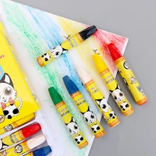 1 Набор, шестигранная мультяшная масляная ручка, 6 цветов, моющаяся, многоцветная, детская ручка для рисования, детский карандаш, канцелярские принадлежности, подарок