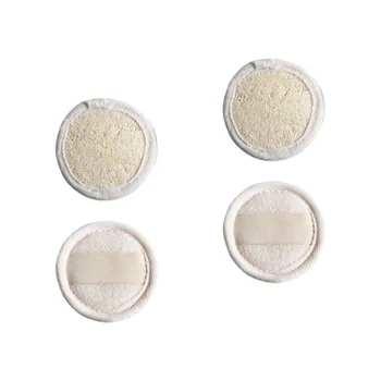 

4Pcs Loofah Sponge Makeup Remover Puff Reusable Facial Puff Face Cleaning Pads (Male 8cm)