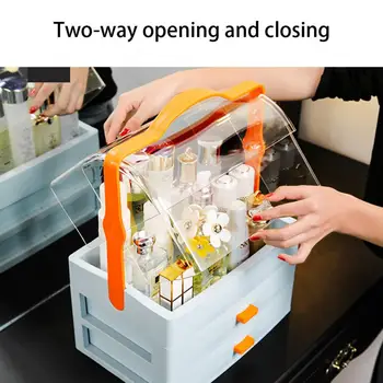 

Multi-Functional Portable Dust-Proof Cosmetic Makeup Storage Box Display Rack Transparent Cosmetic Display Rack Makeup Holder a