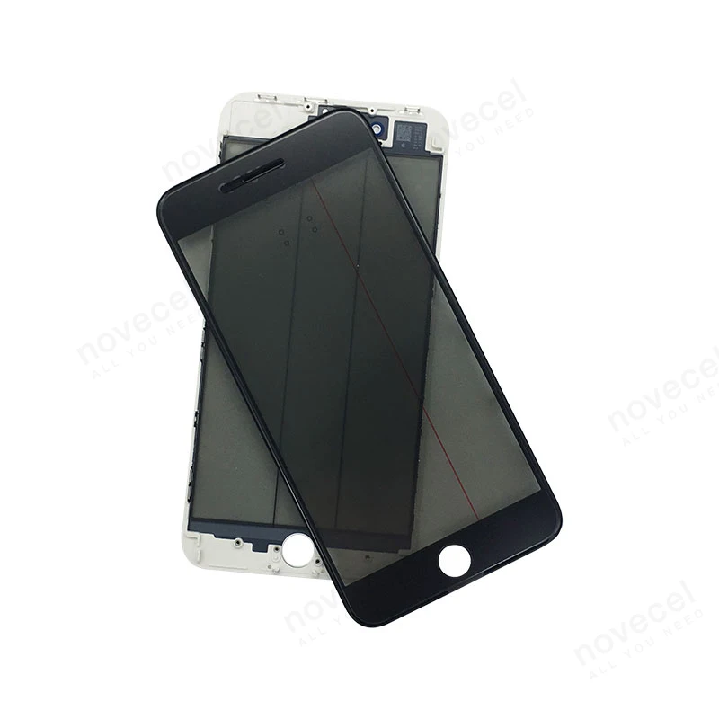 Внешняя стеклянная крышка для ЖК-экрана с рамкой OCA для iPhone 8G 8 P, запасные части для сенсорной панели мобильного телефона