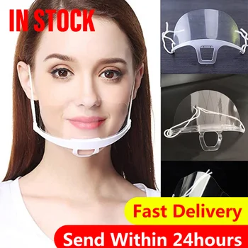 

10Pcs Transparent Plastic Mouth Mask Men Women Work Wear Chef Kitchen Service Masks Mouth washable Cover Masques Deportiva#3