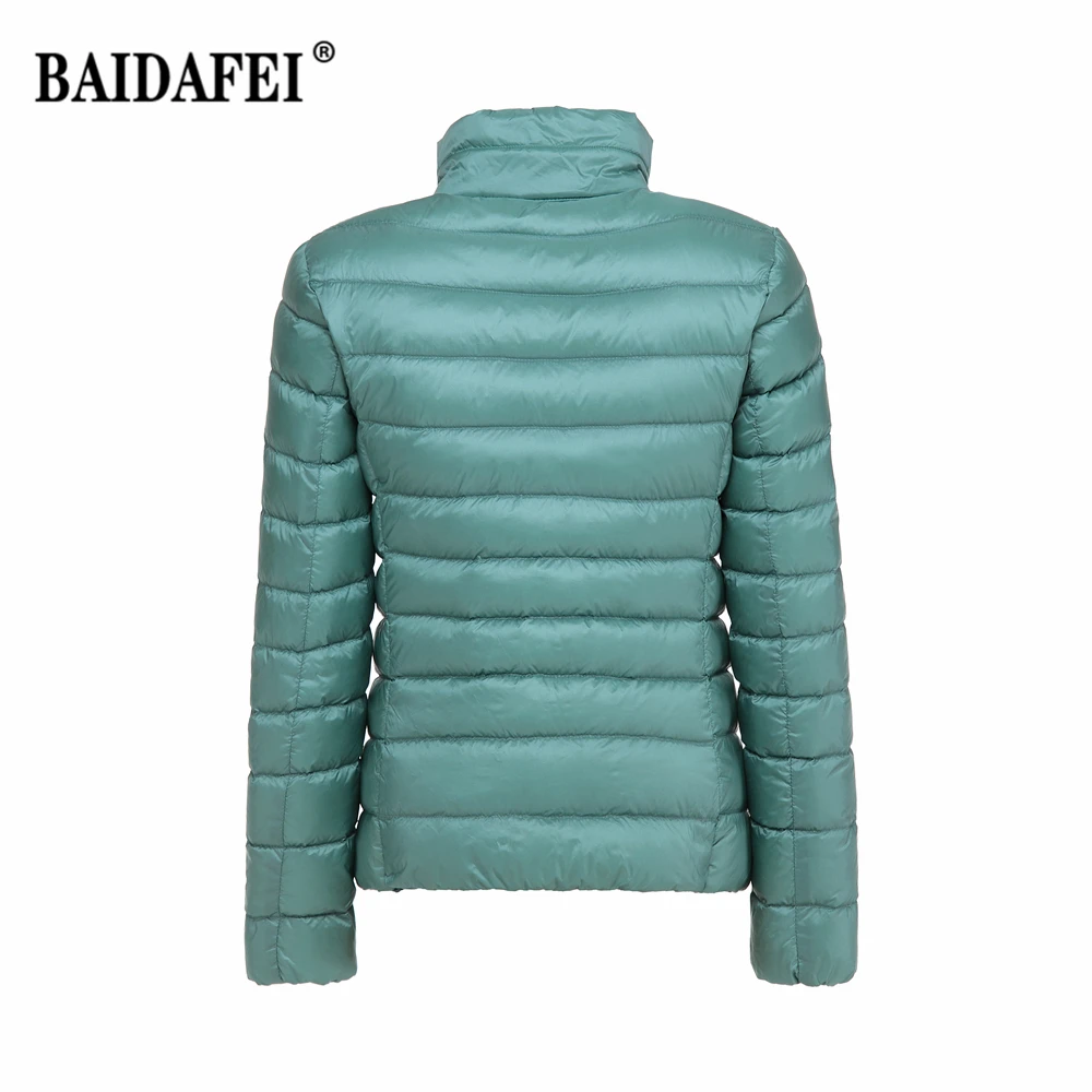 Women's Short Slim Fit Puffer Jacket 2023 New Spring Stand Collar Ultra Light Weight Portable Windproof White Duck Down Coat