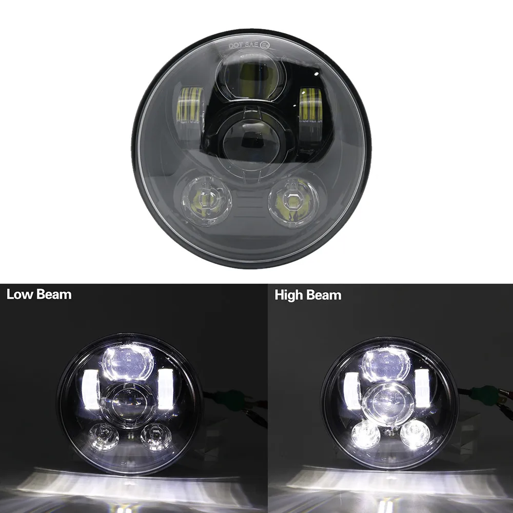 Lights 4 Black Универсальные мотоциклетные 5,75 дюймовые светодиодные фары для Виктории Dyna Softail Sportster V-Rod передние фары светодиодные мотоциклетные фары - Цвет: Lights 4 Black