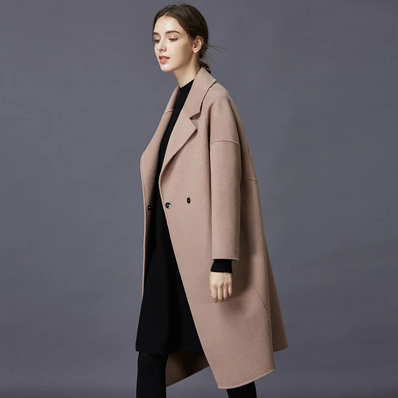 pink AYUNSUE шерстяное пальто зимняя куртка женская двухсторонняя шерстяная куртка и куртки Женское корейское длинное пальто Abrigo Mujer MY3777 - Цвет: pink