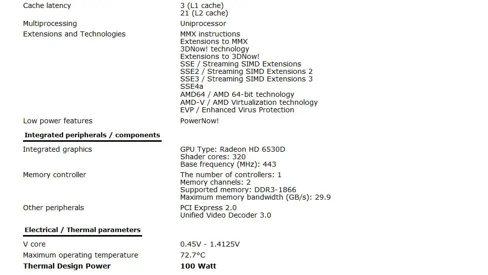 AMD A6-3650 A6 3650 APU A6 четырехъядерный процессор Настольный 2,6 ГГц 4 МБ 100 Вт гнездо FM1