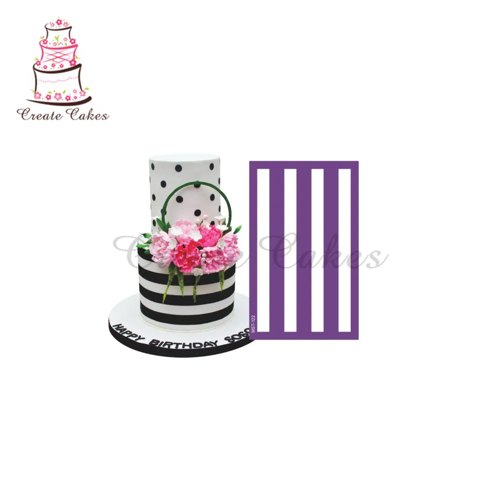 

New Design Cake Stencil Stripes Mesh Stencils For Wedding Cake Border Stencils Fondant Mould Cake Decorating Tool Cake Mold