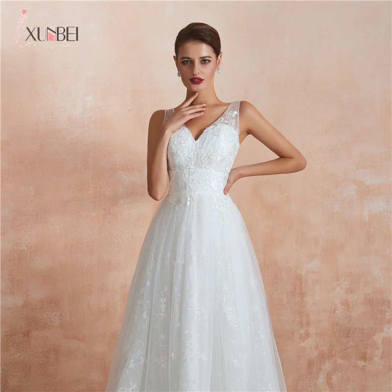Vestidos De Noiva Новое поступление белые свадебные платья сексуальные глубокий v-образный Вырез Кружева Тюль молния свадебное платье невесты CPS1438
