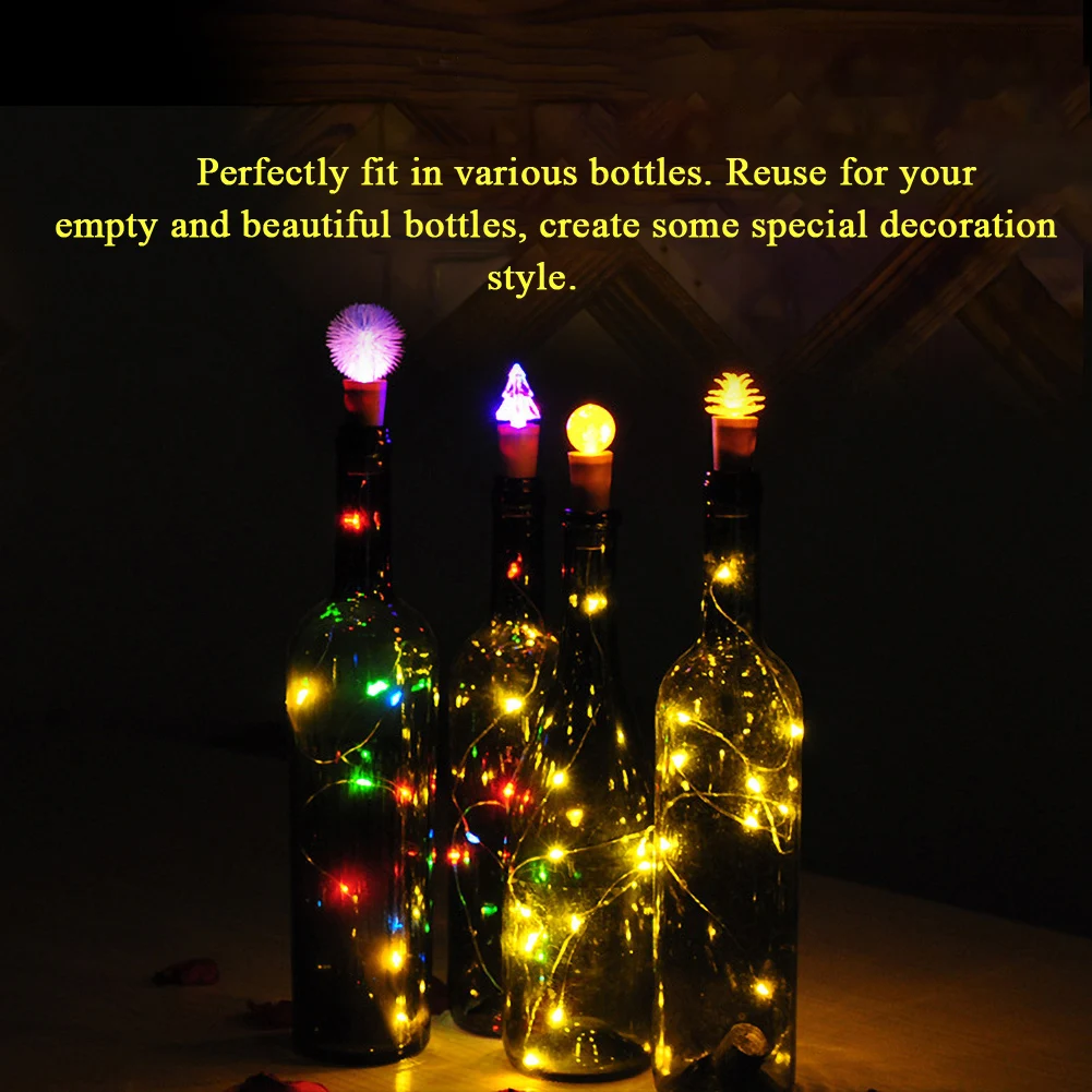 

Wine Bottle Lights 15 LEDs Copper Wire LED Fairy String Lights with Cork for Party Wedding Christmas Party Dropshipping O14