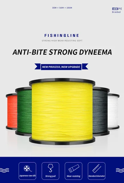 4 Strands 500M Fishing Line Wear-resistant PE Braided Fishing Line